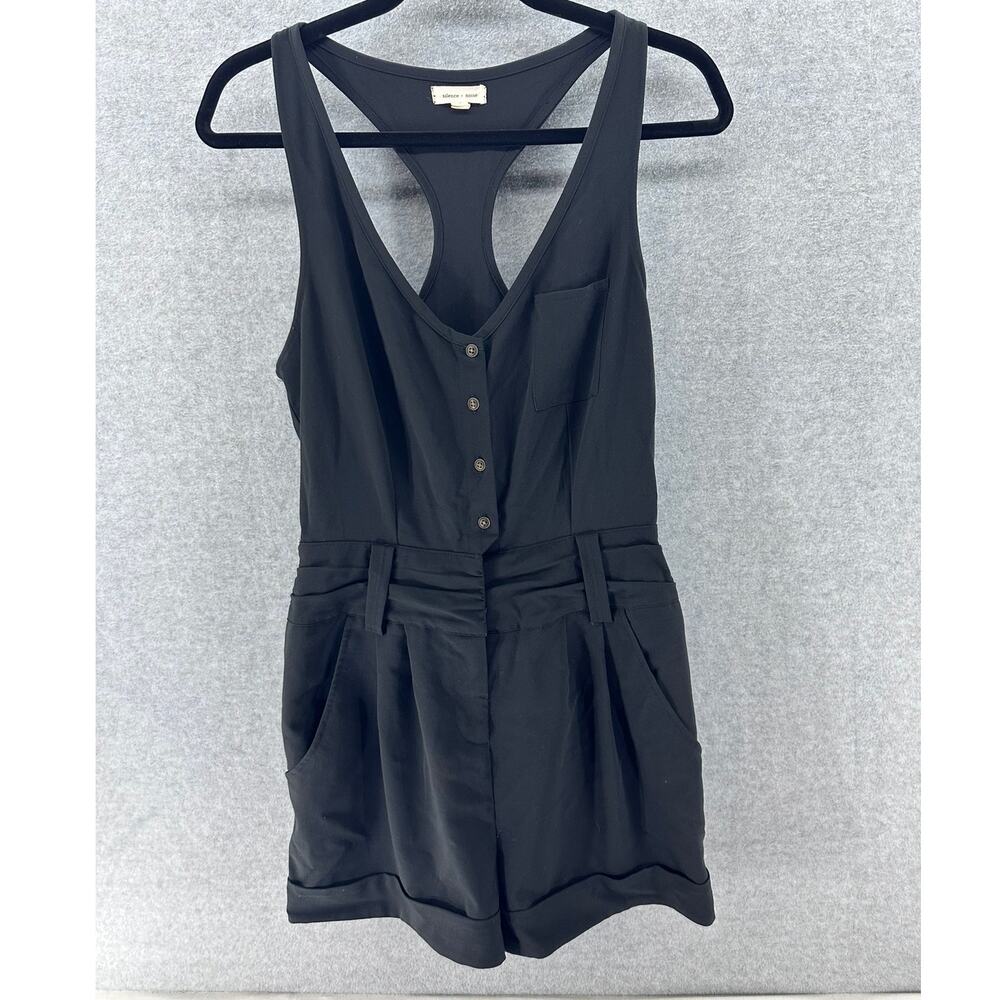 Silence + Noise Womens sz M Black Romper Urban Outfitters Y2K Anthropologie